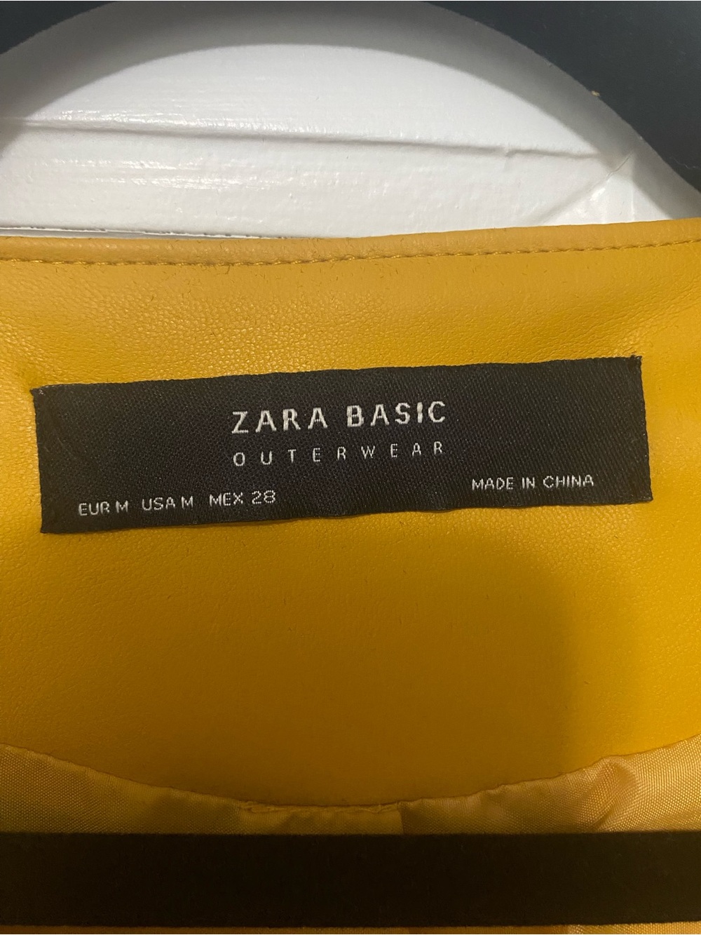 Zara Yellow Ruffle-Hem Leather Jacket - Picture 2 of 3
